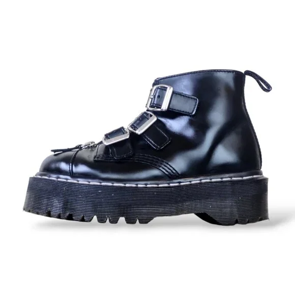 Doctor Martens extremely rare Agyness Deyn straps platform leather creepers boot
